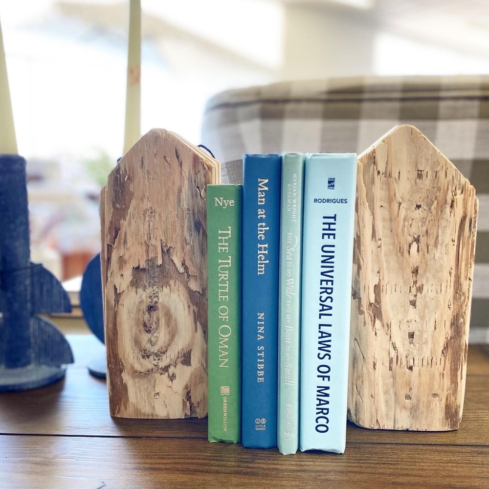 “The Rough Draft” Reclaimed Wood Handmade Bookends Light Natural Wash Artisian